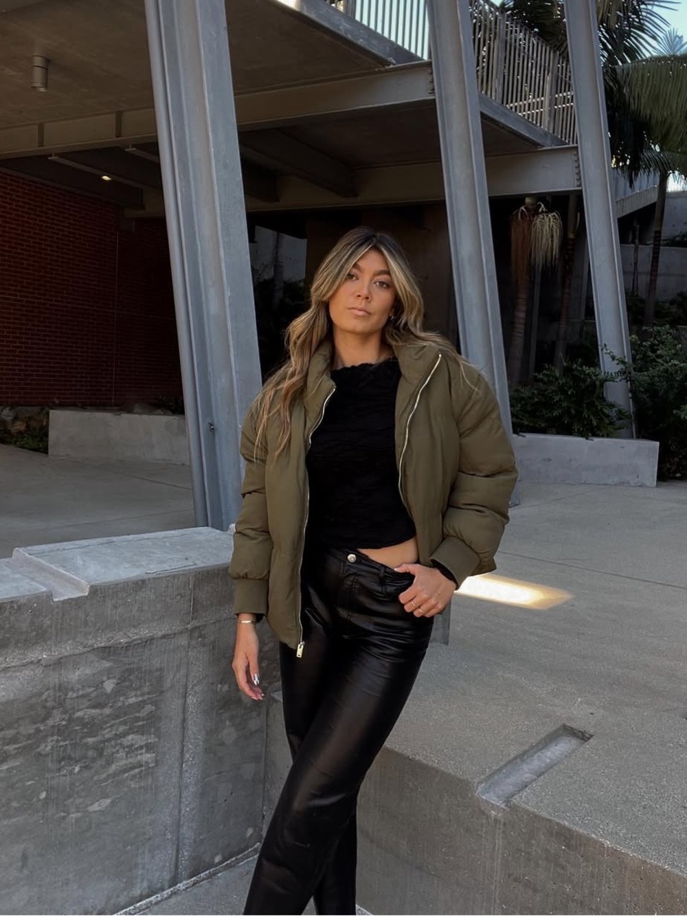 Lovers & Friend Olive Green Puffer Jacket